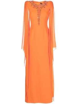 Jenny Packham Zinaa embellished evening dress - Orange