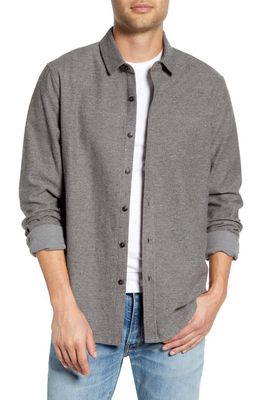 Jeremiah Jaxon Regular Fit Button-Up Neppy Flannel Shirt in Smoked Pearl