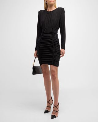 Jeremiah Long-Sleeve Ruched Mini Dress