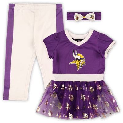 JERRY LEIGH Girls Infant Purple Minnesota Vikings Tailgate Game Day Bodysuit with Tutu