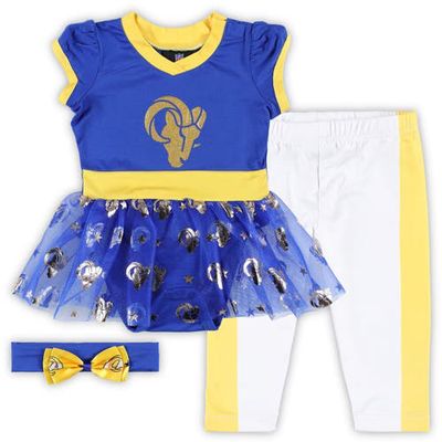 JERRY LEIGH Girls Infant Royal Los Angeles Rams Tailgate Game Day Bodysuit with Tutu