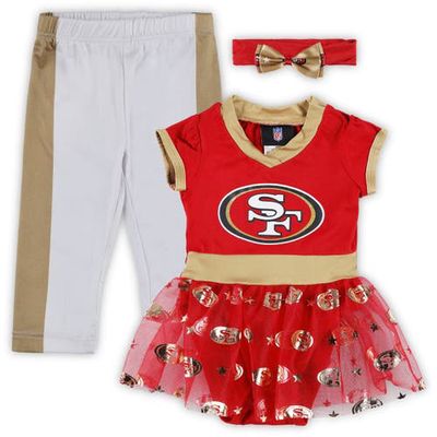 JERRY LEIGH Girls Infant Scarlet San Francisco 49ers Tailgate Game Day Bodysuit with Tutu