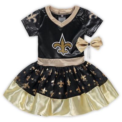 JERRY LEIGH Girls Toddler Black New Orleans Saints Tutu Tailgate Game Day V-Neck Costume