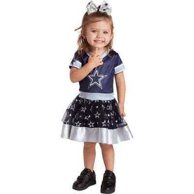 JERRY LEIGH Girls Toddler Navy Dallas Cowboys Tutu Tailgate Game Day V-Neck Costume