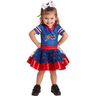 JERRY LEIGH Girls Toddler Royal Buffalo Bills Tutu Tailgate Game Day V-Neck Costume