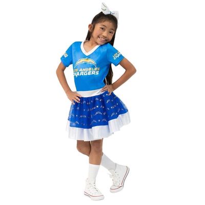 JERRY LEIGH Girls Youth Powder Blue Los Angeles Chargers Tutu Tailgate Game Day V-Neck Costume