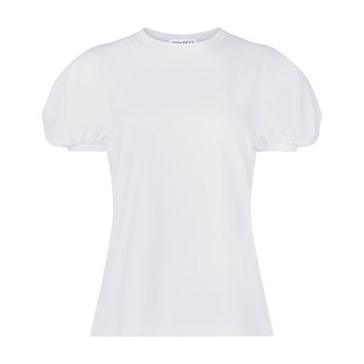 Jersey T-Shirt With Puffed Sleeves