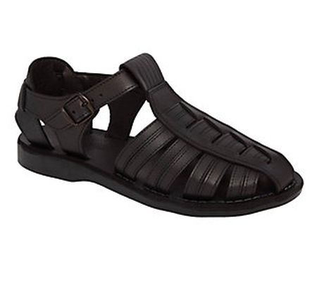 Jerusalem Sandals Men's Leather with Ankle Stra p and Buckle