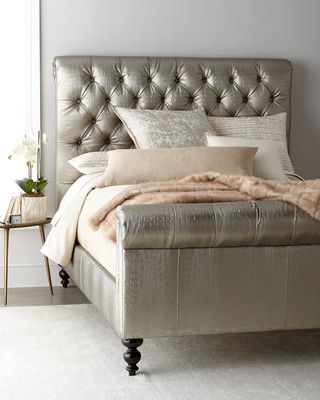 Jesse Faux-Leather Tufted Queen Bed