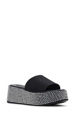 Jessica Rich by Steve Madden Stardust Platform Slide Sandal in Black Multi