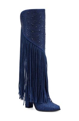 Jessica Simpson Asire Fringe Knee High Boot in Navy Baby