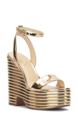 Jessica Simpson Charae Platform Sandal in Gold