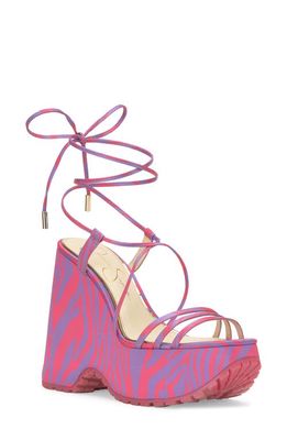 Jessica Simpson Damazy Zebra Platform Sandal in Lavender Rose