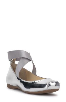 Jessica Simpson 'Mandalaye' Leather Flat in Silver