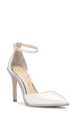 Jessica Simpson Pemota Ankle Strap Pointed Toe Pump in White