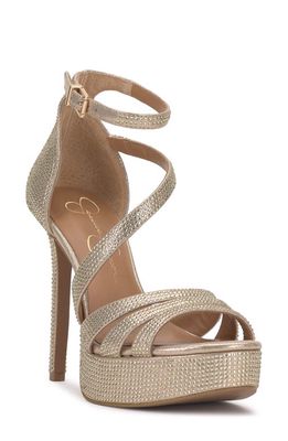 Jessica Simpson Shyremin Ankle Strap Platform Sandal in Champagne