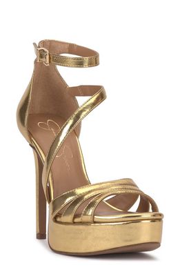 Jessica Simpson Shyremin Ankle Strap Platform Sandal in Gold