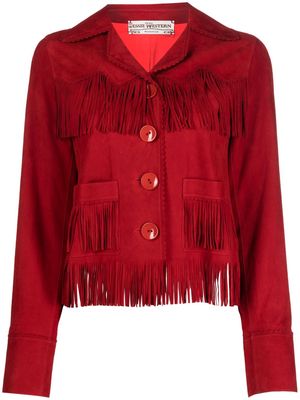 Jessie Western Eagle fringed suede jacket - Red