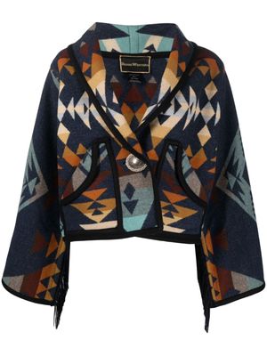 Jessie Western graphic-pattern wool jacket - Blue