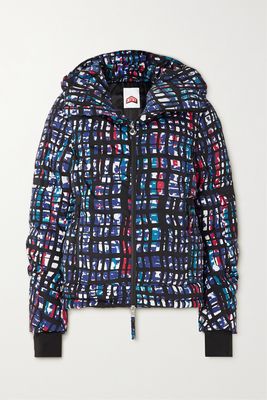JETSET - Joanna Hooded Quilted Padded Printed Ski Jacket - Blue