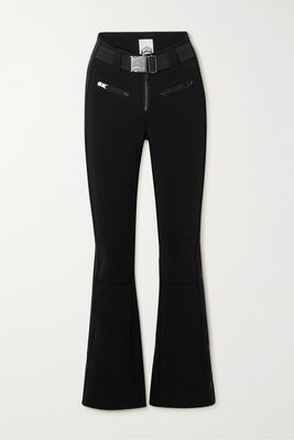 JETSET - Tiby Belted Embroidered Flared Ski Pants - Black