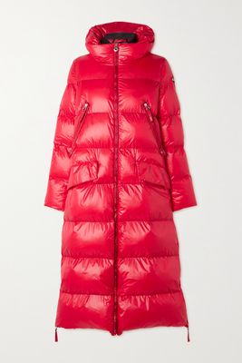 JETSET - Vega Hooded Quilted Padded Glossed Ski Coat - Red