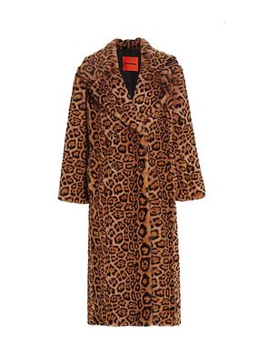 Jetz Cheetah Print Faux Fur Coat