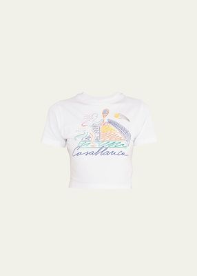 Jeu De Crayon Screen-Printed Crop Baby T-Shirt