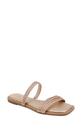 Jewel Badgley Mischka Helena Slide Sandal in Rose Gold