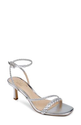 Jewel Badgley Mischka Helia Ankle Strap Sandal in Silver 