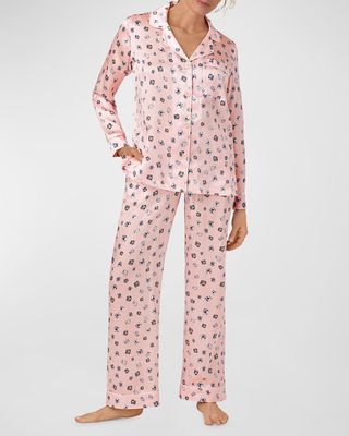Jewel-Print Organic Cotton & Silk Pajama Set