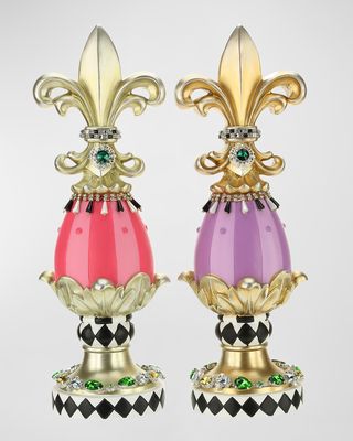Jeweled Harlequin Finials, Set of 2