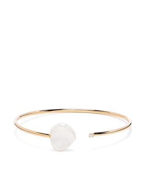 JIA JIA 14kt yellow gold pearl and diamond open-cuff bracelet