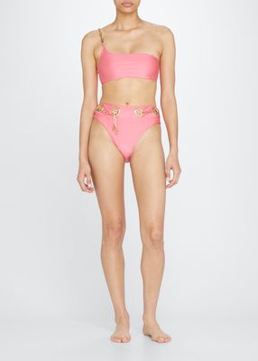 Jianna Chain One-Shoulder Bikini Top