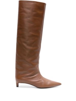 Jil Sander 30mm knee-high leather boots - Brown