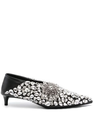 Jil Sander 40mm crystal-embellished pumps - Black