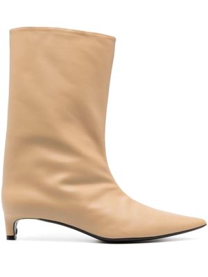 Jil Sander 5mm pointed-toe kitten-heel boots - Brown