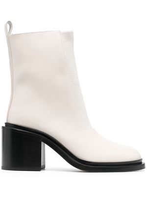 Jil Sander 80mm heel ankle boots - White