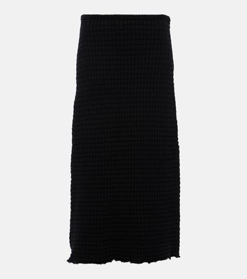 Jil Sander A-line cotton bouclé midi skirt