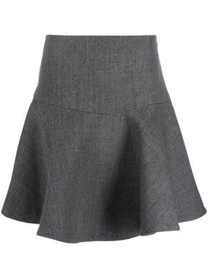 Jil Sander A-line flared wool mini skirt - Grey