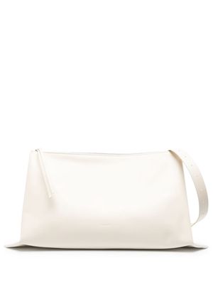 Jil Sander adjustable-strap leather shoulder bag - White