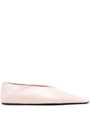 Jil Sander almond-toe leather ballerina shoes - Pink