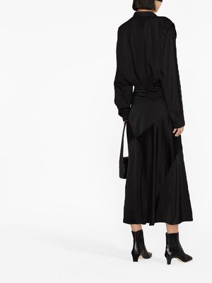 Jil Sander asymmetric drape skirt - Black