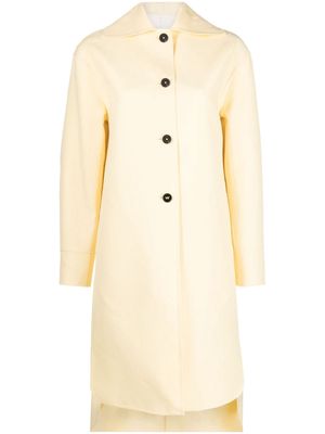 Jil Sander asymmetric-hem cotton coat - Yellow