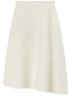 Jil Sander asymmetric midi skirt - White