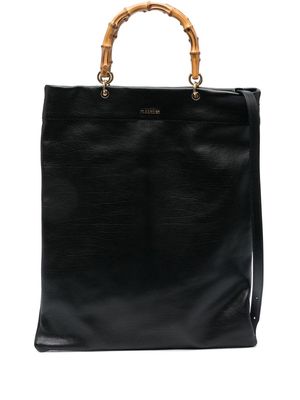 Jil Sander bamboo-handle leather tote bag - Black