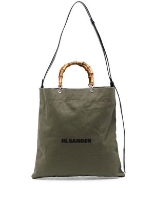 Jil Sander bamboo-handle tote bag - Green
