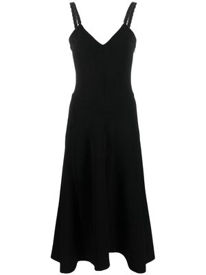 Jil Sander beaded strap midi-dress - Black