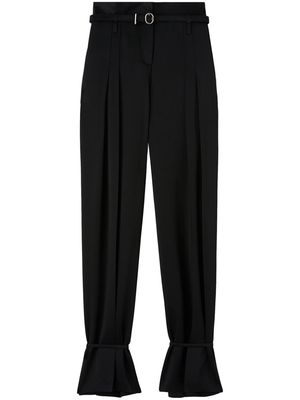 Jil Sander belted ankle-tie tailored trousers - Black