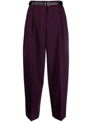 Jil Sander belted butter wool trousers - Purple